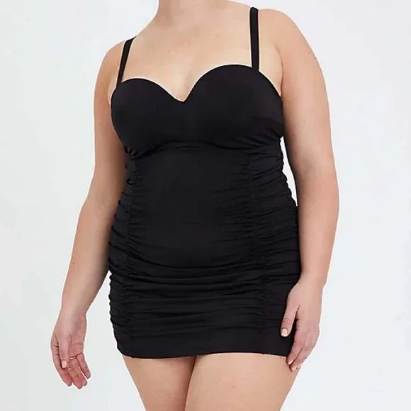 torrid | Swim | Torrid Ruched Retro Midlength Swim Dress Removable Straps Black Size | Poshmark torrid | Swim | Torrid Ruched Retro Midlength Swim Dress Removable Straps Black Size | Poshmark